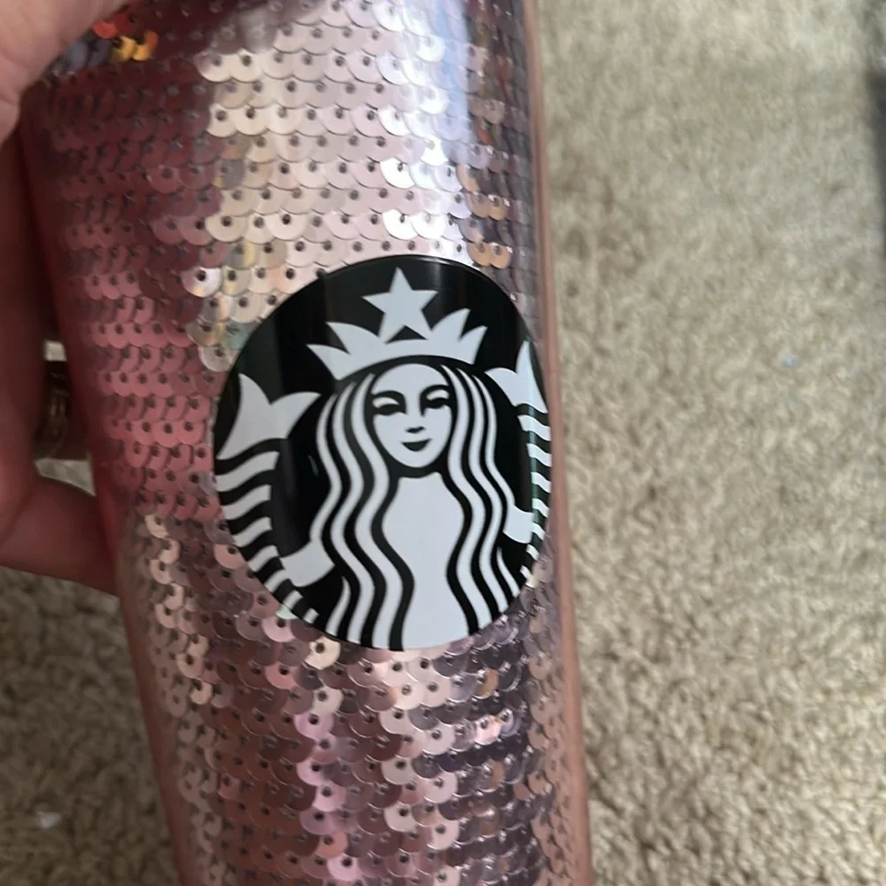 Starbucks Cups Iridescent Mermaid Scales & Pink Sequin 24 oz Tumblers